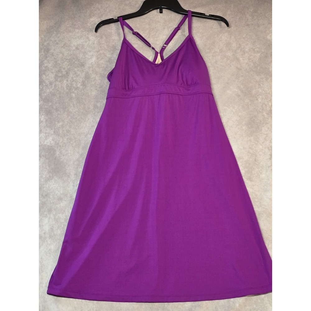 Athleta Beach Womens Size Medium Swim Dress Purple Modest Built-in Bra Modest